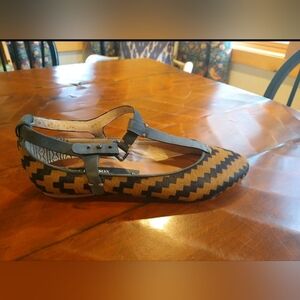 Matt Bernson Wren Stripe Calfskin T Strap Ballet Flats Anthropologie